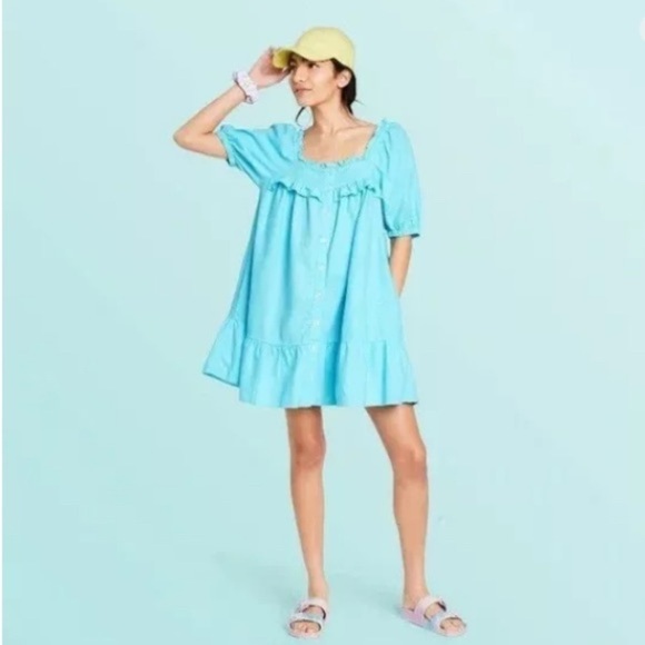 Stoney Clover x target collab blur mini dress pockets blue size XL - Picture 1 of 9